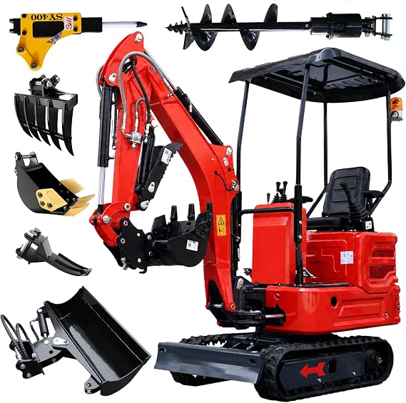 3,100 lbs Mini Excavator with Kubota-Engine & Side Swing Boom