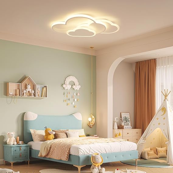 Cloud Shape LED Ceiling Light Fixture, 20.47 x 12.2 Inch Dimmable Cloud Close to Ceiling Lamp, 85265V Modern Lights for Bedrooms, Living Rooms, Dining Rooms, Cafeterias