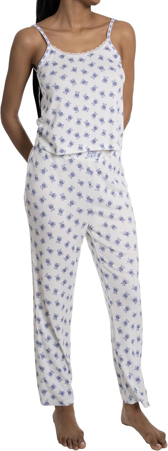 AEROPOSTALE Women's Pointelle Cami and Pants 2pc Pj