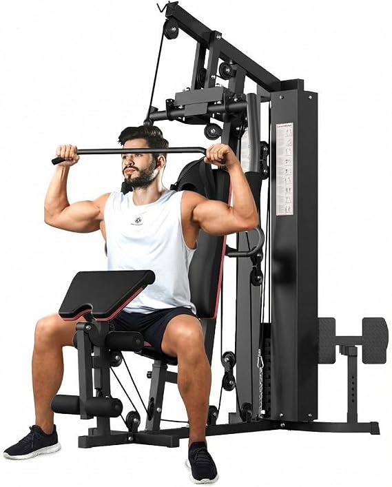 Multifunctional Home Gym with 150LB Weight Stack, Full Body Workout