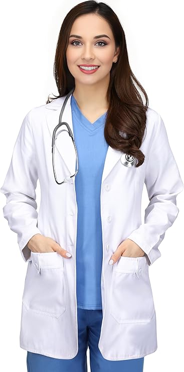 Utopia Wear Professional Womens Lab Coat Mid-Length Medical Lab Coat for Science Chemistry and College