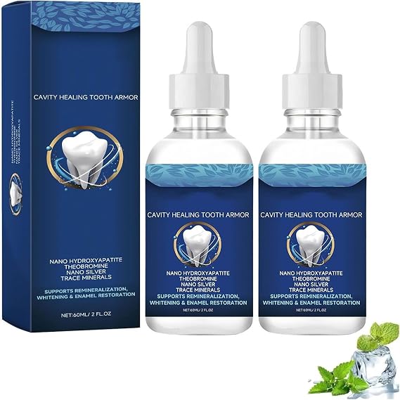 2Pcs Dentite Cavity Healing Tooth Armor Liquid Repair Kit, Dentite Tooth Armor Armour, Enamel Repair, Sensitivity Relief & Natural Whitening, Helps Keep Gum Healthy