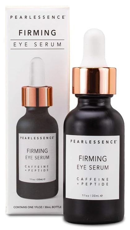 Pearlessence Firming Eye Serum with Caffeine + Peptide Rejuvenates Puffy Eyes & Reduces Under Eye Bags | Made in USA & Cruelty Free (1oz)