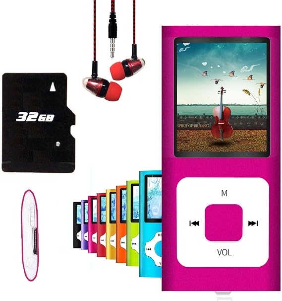 MP3 Player, Hotechs MP3 Music Player with 32GB Memory SD Card Slim Classic Digital LCD 1.82'' Screen MINI USB Port with FM Radio, Voice Record