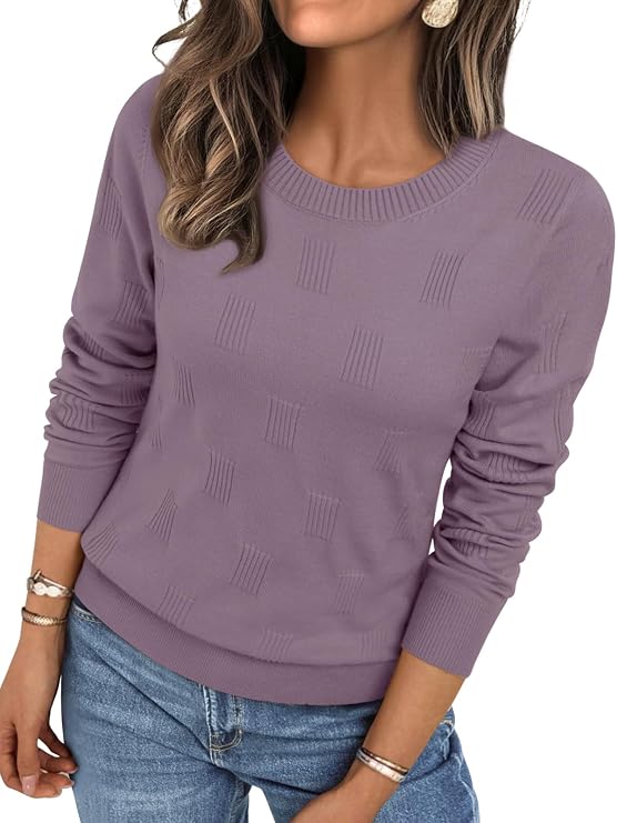 LILLUSORY Womens Sweaters Fall Fashion 2026 Lightweight Long Sleeve Knit Pullover Casual Trendy Tops Winter Clothes