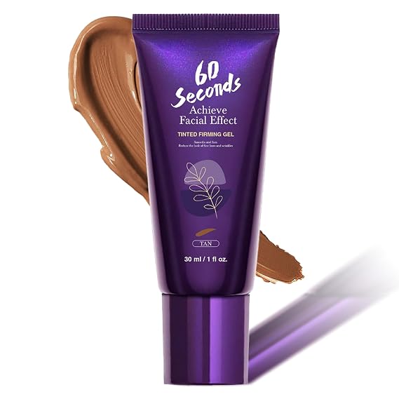 60 Second Tinted Firming Gel, Tattoo Cover Up Makeup Waterproof, Body Coverage Perfector Leg & Body, Waterproof Full Coverage No Transfer, All Over Complexion Perfector for All Skin Types (Tan)