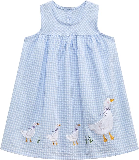 Ohrwurm Toddler Girls Cotton Summer Dress Cartoon Print Short Sleeve Dresses Casual Jersey Sundress Playwear Outfits