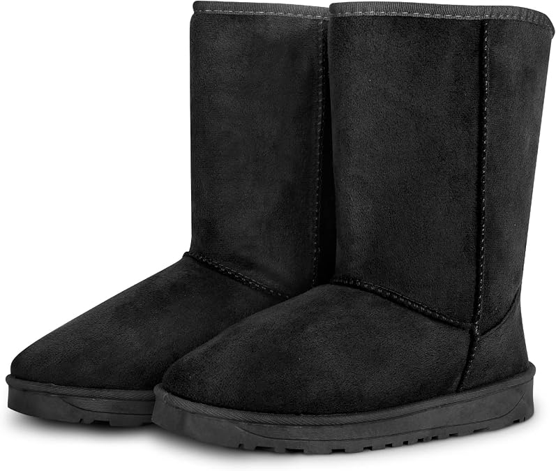 KOCASO Women's Snow Boots Mid-Calf Fur Lined Warm Classic Winter Shoes for Women Outdoor Anti-slip