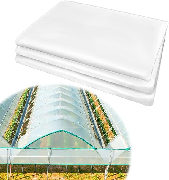 Vevitts Greenhouse Plastic Film, 6 Mil Thickness Greenhouse Plastic Sheeting, Clear Polyethylene Film UV Resistant for Gardening, Farming, Agriculture (10 x 32 FT)