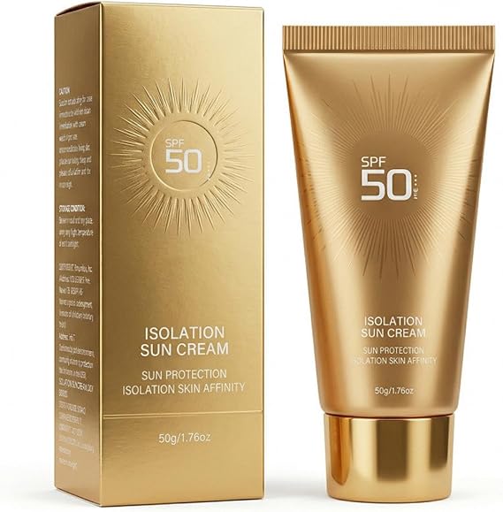Daily Sunscreen Lotion SPF 50, Water & Sweat Resistant, Lightweight Non-Sticky, Brightens & Protects Dry Sensitive Skin, Natural Finish for Face & Body, 50g