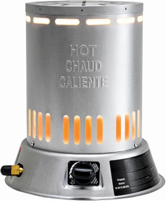 Dura Heat LPC25 15-25,000 BTU Propane (LP) Convection Heater , Gray | 15K-25K BTUs, Heats up to 600 sq ft, Runs up to 28 hrs on 20 lb Propane Tank, Built In Wind Shield, Safety Auto Shut Off