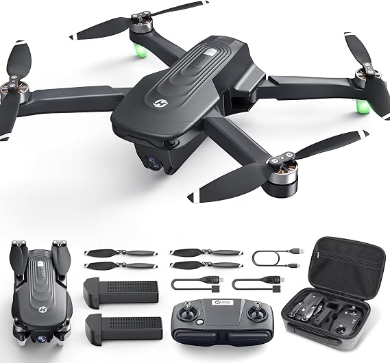 Holy Stone Drone with 4K Camera, GPS Equipped, Built-in Remote ID, Brushless Motor, Foldable, 2 Batteries, 46 Minutes Flight Time, 110° Wide Angle Camera, Storage Case Included, Return Mode, Follow Me