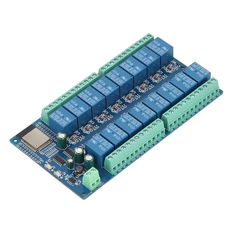 ZJchao 16 Channel Relay Module, Smart Home Development Board for WROOM-32E, DC5-12V Power Supply with and BLE, Controlling Loads up to AC 250V or DC 30V
