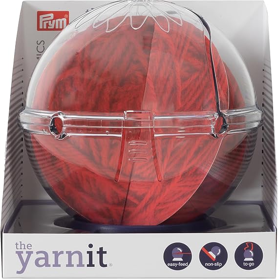 Prym Yarnit Travel Yarn Holder for Knitting & Crochet Prevents Tangles with Two Yarn Channels, Shoulder Strap, Non-Slip Base & Hidden Storage | Includes Two Yarn Channels, Shoulder Strap, Non-Slip Base & Hidden Storage - Knitting & Crochet Essentials