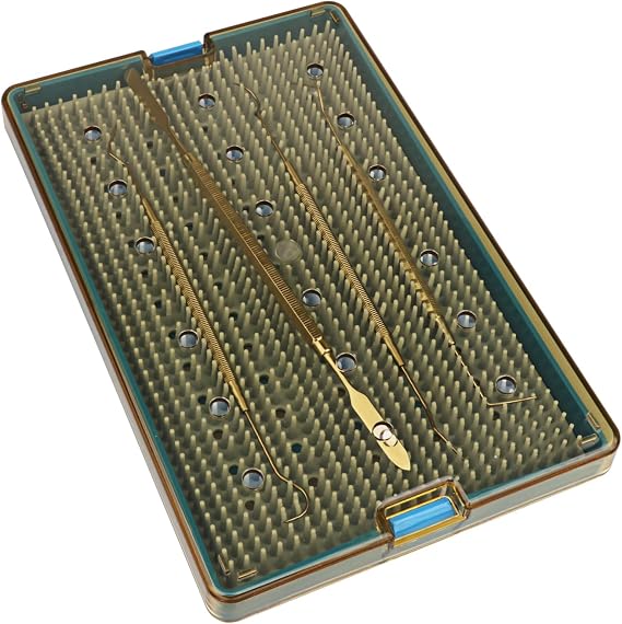 Plastic Autoclavable Instruments Storage Box S Size for Instruments Sterilization Tray Case with Silicone Mat (S)