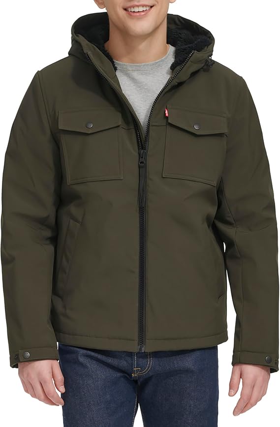 Levi's Men's Soft Shell Hooded Trucker Jacket Coat