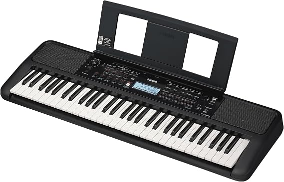Yamaha PSR-E383 Portable Keyboard for Beginners, 650 Authentic Instrument Voices and Touch-Sensitive Keys with 48-Note Polyphony, Includes 2 Online Lessons with Yamaha Music School Teacher