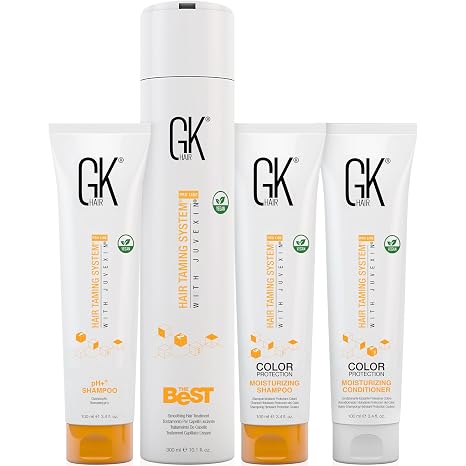 GK HAIR Global Keratin The Best Professional Hair 300 ml Kit Straightening Smoothing Treatment for Silky Smooth Natural
