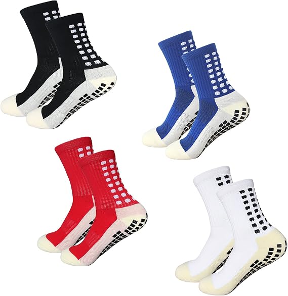 Yufree Soccer Grip Socks for Ultra Traction, 4 Pairs