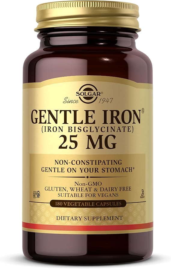 Solgar Gentle Iron, 180 Vegetable Capsules, Red Blood Cell Supplement