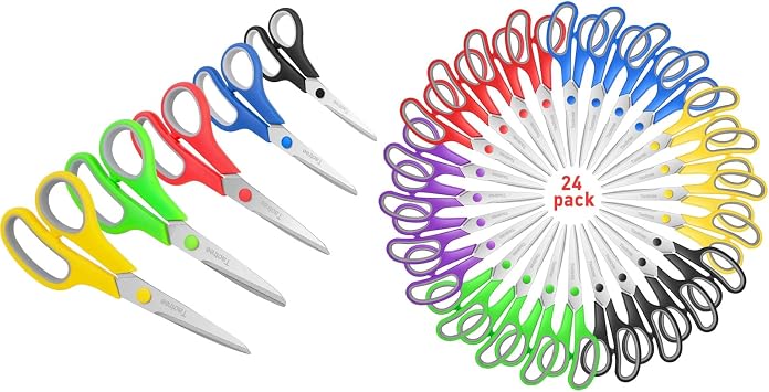 Taotree 8" Scissors All Purpose 5-Pack & 8" Scissors All Purpose 24-Pack Bundle