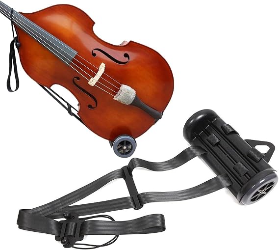 Vetimobato Portable Upright Double Bass Cart with Wheel Transport Buggies Carry String Bass Carts for Any Size Bass from 1/10 To 4/4,Works Indoors &Outdoors (Bass Cart)