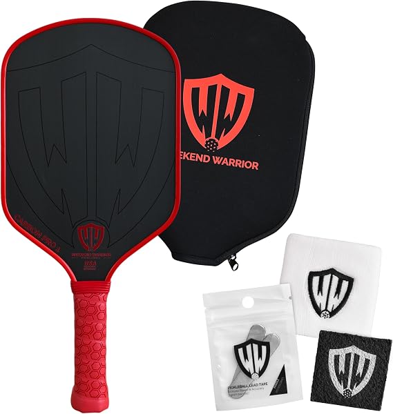 Paddle - USAPA Approved - T700 Carbon Fiber for Ultimate Spin - Elongated Handle and Shape for Power - Paddle Cover, Paddle Eraser, Lead Tape, Sweatband Included