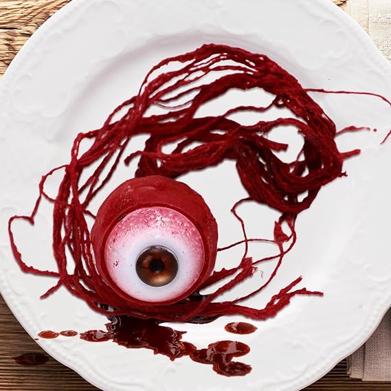 Shappy 1 Pc Halloween Fake Eyeballs Realistic Bloody Eye, Brown
