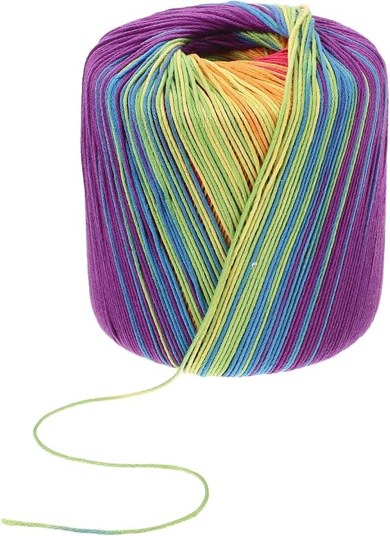 HEALLILY Gradient Rainbow Cotton Yarn 1 Roll 133M Soft Color-Changing Crochet Thread for DIY Knitting Projects Including Scarves Hats Shawls Sweaters Blankets Handcraft Supplies
