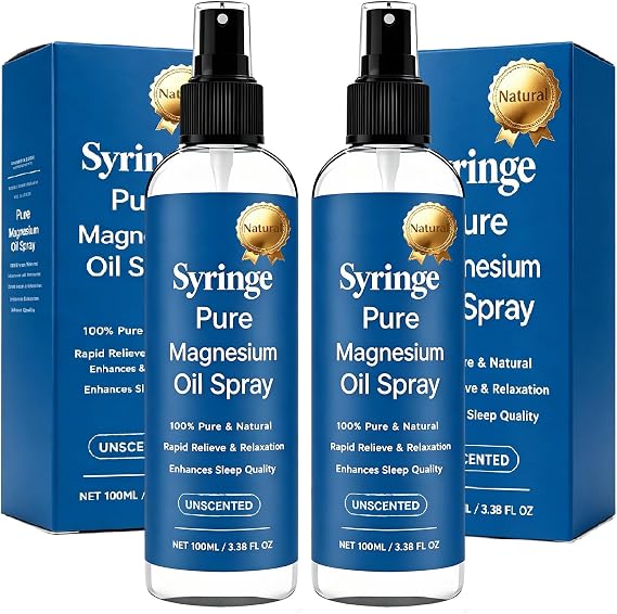 Magnesium Oil Spray Natural Topical Formula, Fast-Absorbing for Muscles & Body, Helps with Muscle Comfort, Relaxation & Recovery (2)