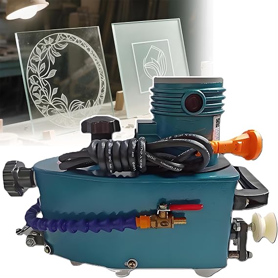 New Electric Small Glass Edging Machine,Portable Glass Edger,Straight Round Bevel Edge Edge Grinder Polish Edge Machine for Acrylic,Marble,Ceramic with Diamond Wheels,5mm