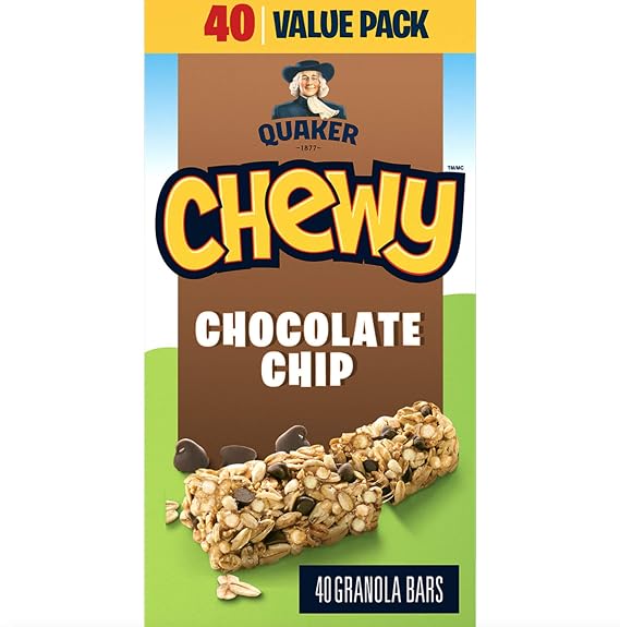 QUAKER CHEWY Chocolate Chip Granola Bars, 960g/33.9 oz., (40 Count) {Imported from Canada}