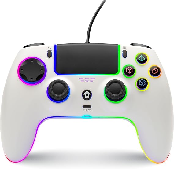 NITHO NOVA Wired Controller Compatible with PS5/PC/MAC/Android/Steam Deck, Gamepad with Hall Effect, Programmable Buttons, Turbo, 6-Axis Gyro, Dual Motor Vibration, Touchpad, RGB Lighting & Audio Jack