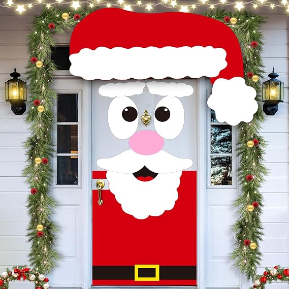 LioNergy 6.5 x 3.9Ft Christmas Santa Door Cover Decoration