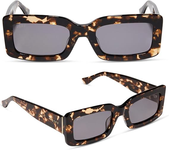 DIFF Indy | Designer | Rectangle | Sunglasses for Women UV400 Protection
