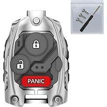 Cutting NOT Required - Upgraded Heavy Key Fob Cover Shell Replacement for Honda Accord Crosstour 2010-2012,Civic EX 2006-2011,Pilot 2005-2008,CR-V 2007-2013 Key Fob Case (3 Buttons-Silver)