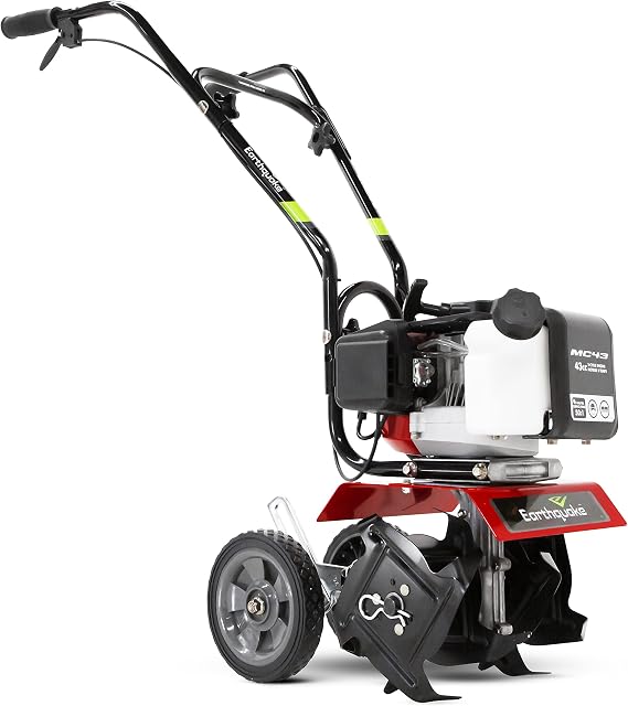 Earthquake MC43 Cultivator, 43cc 2-Cycle Viper Engine, 6-10 Adjustable Width, 8 Max Depth, Overhand Handlebars, Lightweight, U.S. Based Customer Service