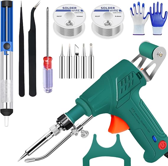 Internally Heated Industrial Laser Welding Tools, 2025 New Industrial Laser Welding Machine, Automatic Tin Feeding, Internally Heated Manual Soldering Gun for Industrial & DIY (Internal Heat-Green)