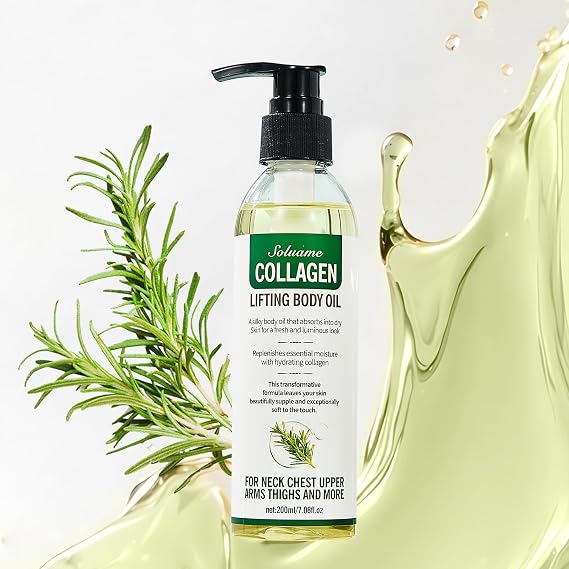 Moisturizing Collagen Body Oil, Post Bath Collagen Oil for Skin Tightening, Lightweight Texture, Suitable for The Whole Body, Moisturizing and Firming the Skin 200ml
