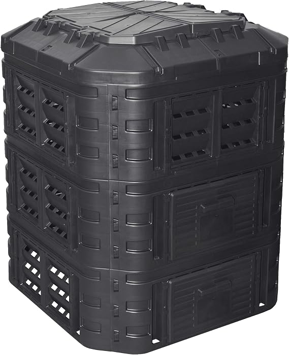 Composter 860L Plastic Quick Composter with Ventilation System Modular Pluggable for Ideal Decomposition