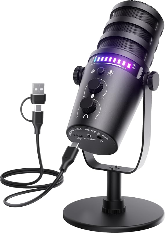 Microphone for PC, RGB Mic for PC