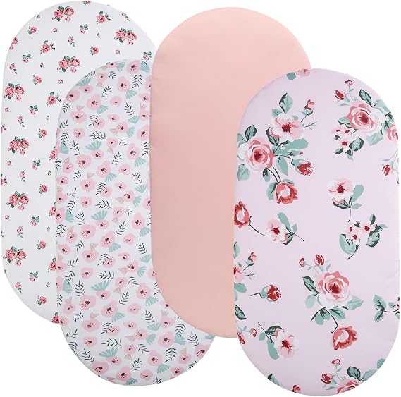 Bassinet Sheets 4 Pack for Papablic & Cowiewie & Nordmiex Bedside