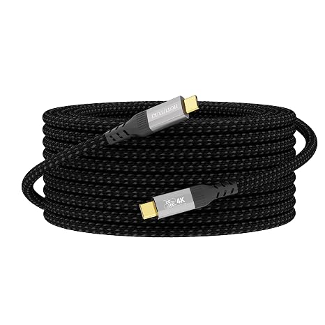 USB C to USB C Cable 5M, USB 3.2 Gen2 Compatible with Thunderbolt 3/4 Cable, 20Gbps High Speed Data Transfer, 100W 20V/5A Fast Charging type c Cable, 4K@60Hz Video Output