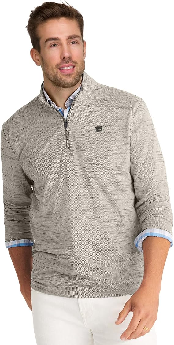 Three Sixty Six Men's Quarter Zip Pullover - 1/4 Zip Heathered Sweater - Golf Pullover