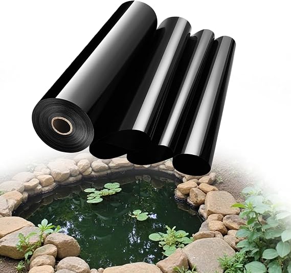 Preformed Pond Liner 1700 x 1800 cm Flexible Tear Resistant Garden Pond Lining Waterproof for Koi Ponds, Waterfalls, Fountains, Black