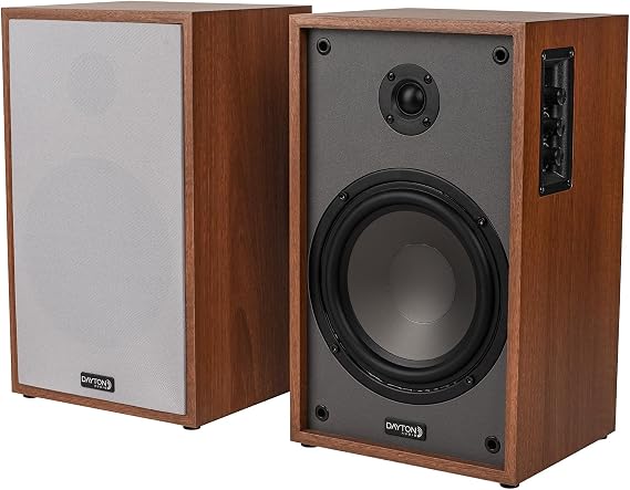 Dayton Audio Classic B65A Powered Bluetooth Bookshelf Speaker Pair Wood
