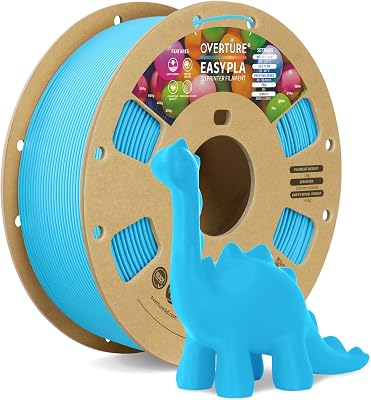 OVERTURE Easy PLA 1.75mm 3D Printer Filament, 1kg PLA Cardboard Spool 2.2lbs, Dimensional Accuracy - 0.02mm, Fit Most FDM Printer Easy Sky Blue