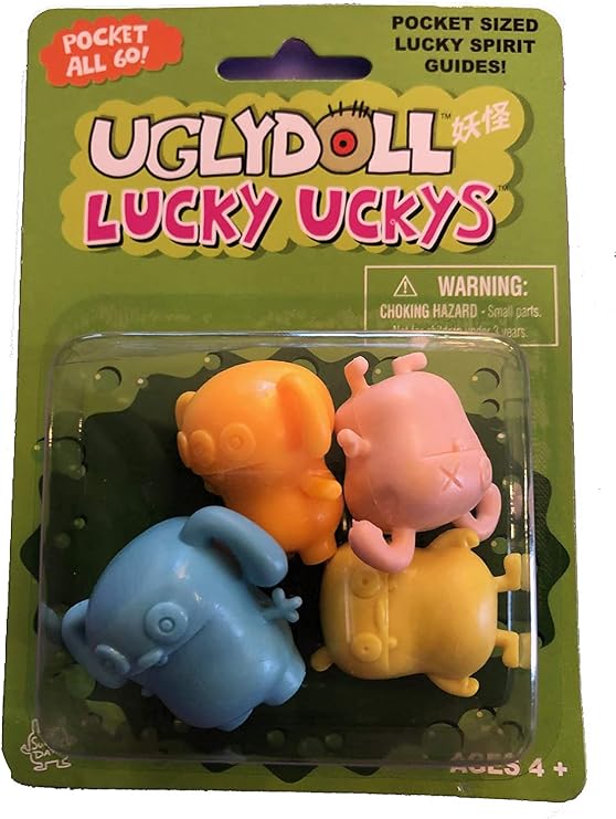 UGLYDOLLS Lucky Uckys 4 Piece Pocket Sized Lucky Spirit Guides, 1.5" #93075