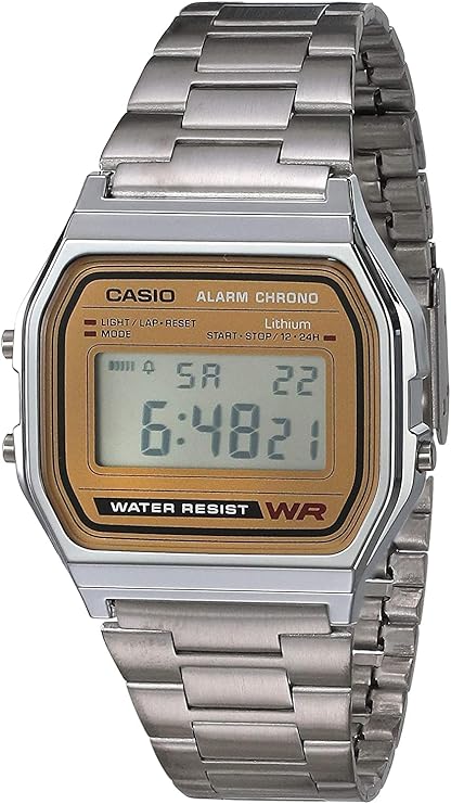 Casio A158WEA-9 Men's Standard Digital Watch, Gold