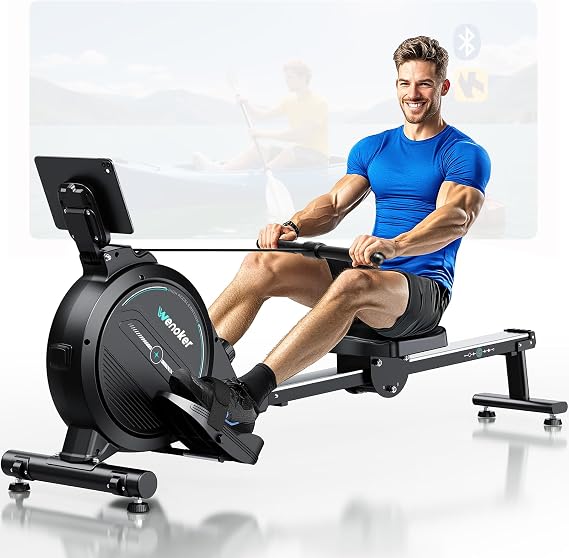 WENOKER Rowing Machine, Magnetic Rowing Machine for Home, Upgraded Quiet Resistance 350 LBS Weight Capacity, Compact Rower Machine Easy Assembly, App Supported